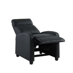 Fauteuil inclinable ALVA en PU noir fonction push back