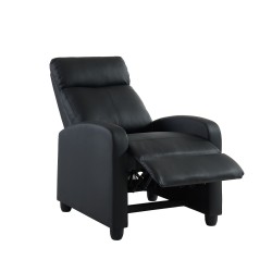Fauteuil inclinable ALVA en PU noir fonction push back