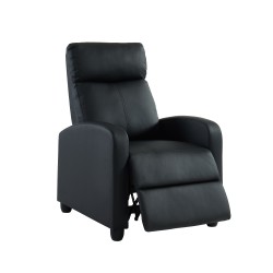 Fauteuil inclinable ALVA en PU noir fonction push back