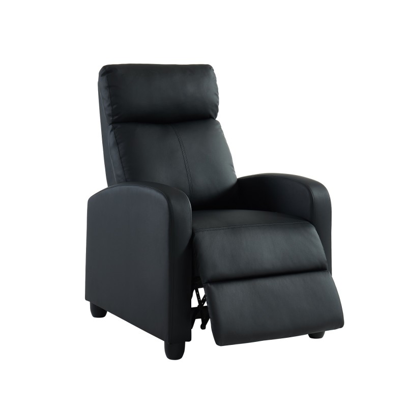 Fauteuil inclinable ALVA en PU noir fonction push back