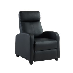 Fauteuil inclinable ALVA en PU noir fonction push back