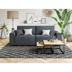 Canapé droit MIRA convertible velours gris souris