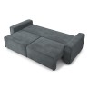 Canapé droit MIRA convertible velours gris souris