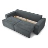 Canapé droit MIRA convertible velours gris souris