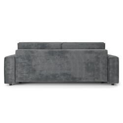 Canapé droit MIRA convertible velours côtelé gris souris