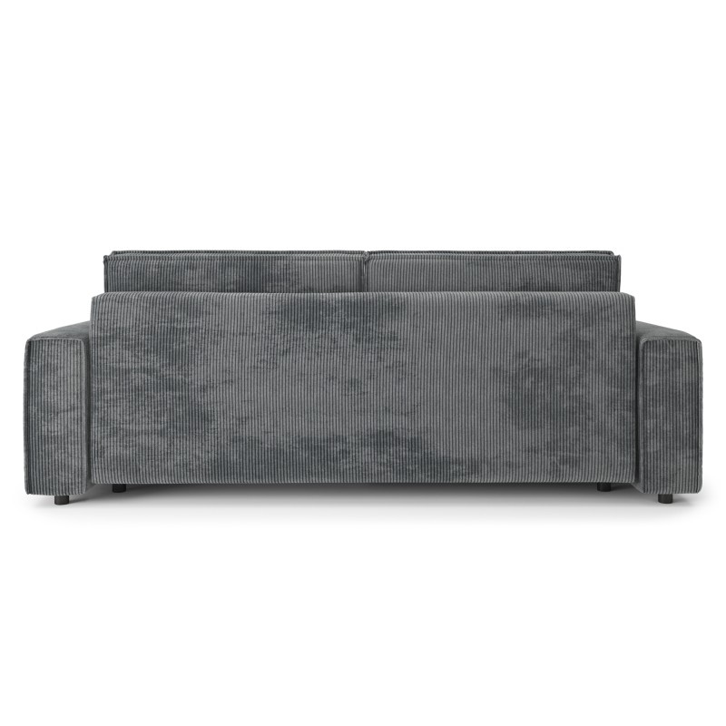 Canapé droit MIRA convertible velours côtelé gris souris