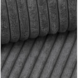 Canapé droit MIRA convertible velours côtelé gris souris