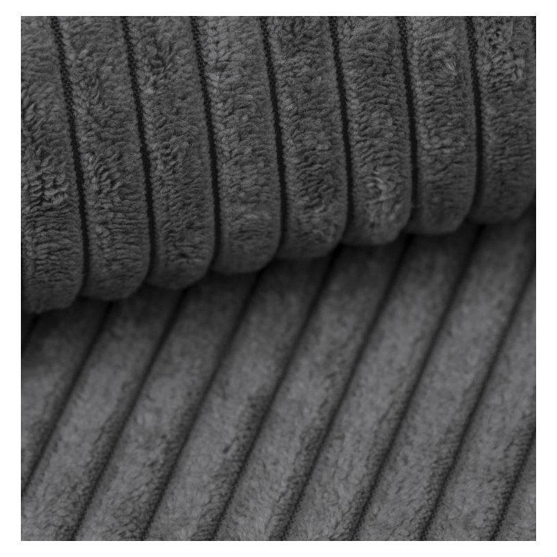 Canapé droit MIRA convertible velours côtelé gris souris