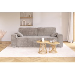 Canapé droit MARIUS convertible  velours côtelé grège