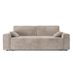 Canapé droit MARIUS convertible  velours côtelé grège