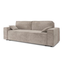 Canapé droit MARIUS convertible  velours côtelé grège