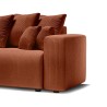 Canapé droit XL LEA convertible velours côtelé terracotta 3 places