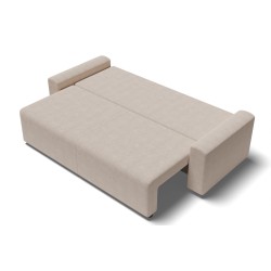 Canapé droit MILO convertible tissu beige 3 places 