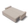 Canapé droit MILO convertible tissu beige 3 places 