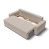 Canapé droit MILO convertible tissu beige 3 places 