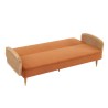 Canapé droit LEA convertible 3 places cannage et velours ocre