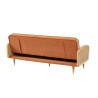 Canapé droit LEA convertible 3 places cannage et velours ocre
