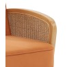 Canapé droit LEA convertible 3 places cannage et velours ocre