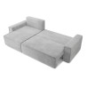 Canapé d'angle MARIUS convertible velours côtelé gris clair