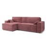 Canapé d'angle MARIUS convertible velours côtelé vieux rose