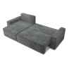 Canapé d'angle MARIUS convertible velours côtelé gris souris