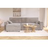 Canapé d'angle MARIUS convertible velours côtelé grège