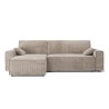 Canapé d'angle MARIUS convertible velours côtelé grège