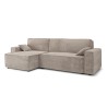 Canapé d'angle MARIUS convertible velours côtelé grège