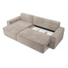 Canapé d'angle MARIUS convertible velours côtelé grège