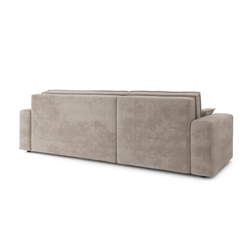 Canapé d'angle MARIUS convertible velours côtelé grège