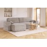 Canapé d'angle MARIUS convertible velours côtelé grège