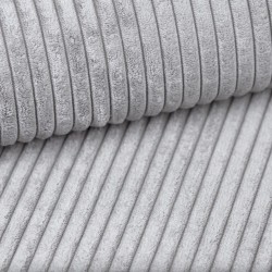 Canapé d'angle MARIUS convertible velours côtelé gris clair