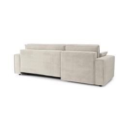 Canapé d'angle MIRAGE convertible et réversible velours côtelé beige