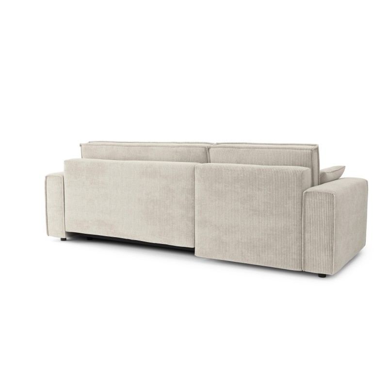 Canapé d'angle MIRAGE convertible et réversible velours côtelé beige