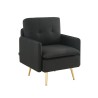 Fauteuil ADAM en tissu noir avec pieds en métal doré