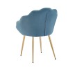 Fauteuil CORAIL velours bleu avec piétement doré