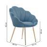 Fauteuil CORAIL velours bleu avec piétement doré