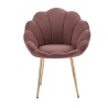 Fauteuil CORAIL velours rose avec piétement doré