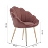 Fauteuil CORAIL velours rose avec piétement doré