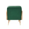 Fauteuil LEA cannage et velours vert avec piètement bois