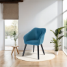 Fauteuil HILDA en velours vert 1 place