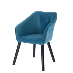 Fauteuil HILDA en velours vert 1 place