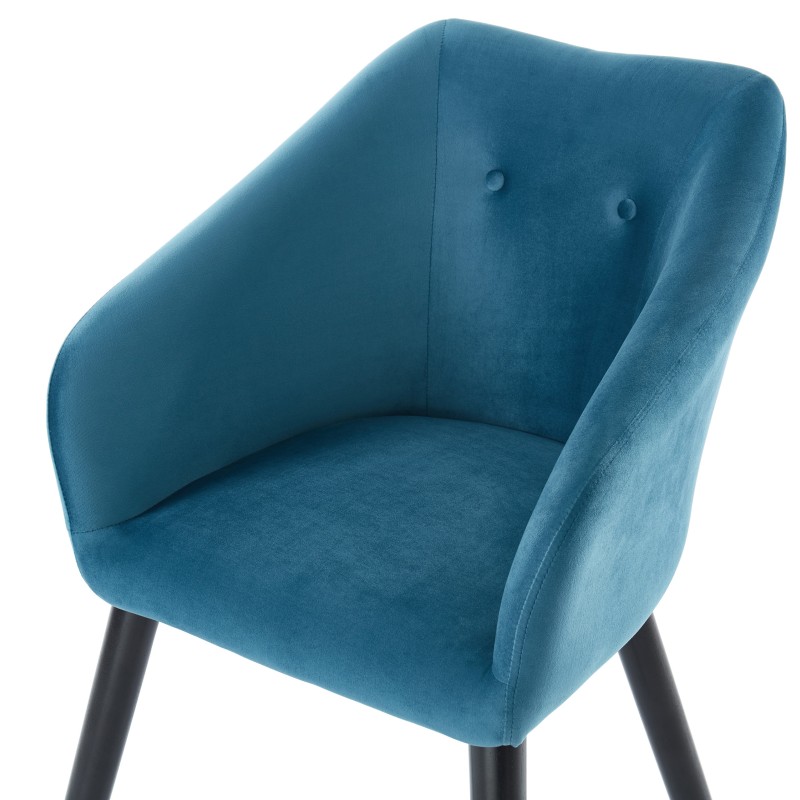 Fauteuil HILDA en velours vert 1 place