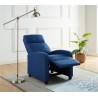 Fauteuil inclinable ALVA en tissu bleu jean fonction push back