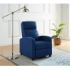 Fauteuil inclinable ALVA en tissu bleu jean fonction push back