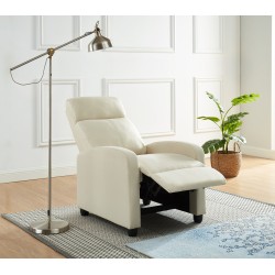Fauteuil inclinable ALVA tissu écru fonction push back