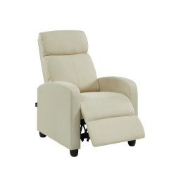 Fauteuil inclinable ALVA tissu écru fonction push back