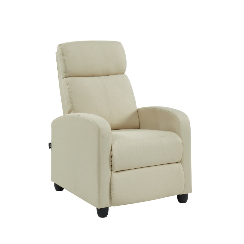 Fauteuil inclinable ALVA tissu écru fonction push back