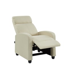 Fauteuil inclinable ALVA tissu écru fonction push back