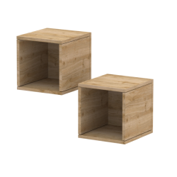 Lot 2 étagères murales MARINA effet chêne 28cm